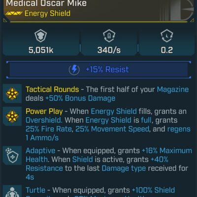 BL4 Shield L50 Modded Legendary Energy Shield 5,051K Capacity