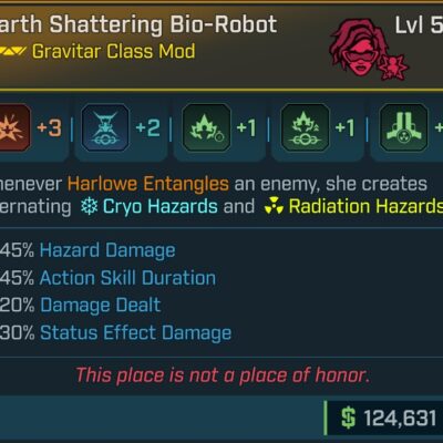 BL4 Bio-Robot L50 Modded Legendary Gravitar Class Mod