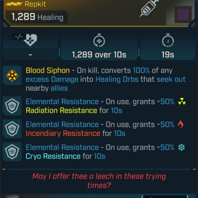 BL4 Kill Spring L50 Modded Legendary Repkit