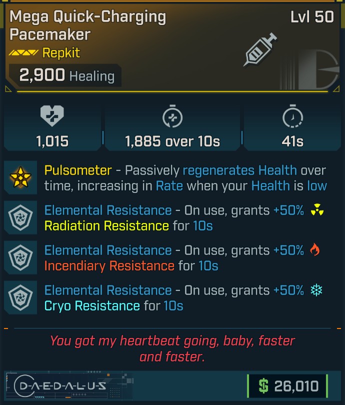 BL4 Pacemaker L50 Modded Legendary Repkit