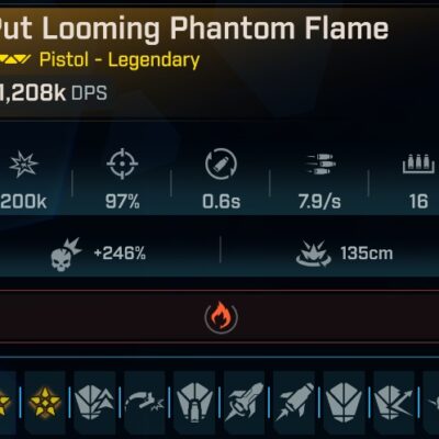 BL4 Phantom Flame L1 Modded Pistol Secondary View