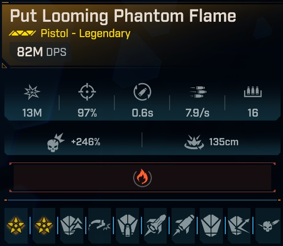 BL4 Phantom Flame L50 Modded Pistol Secondary View