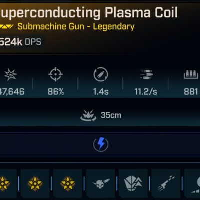 BL4 Plasma Coil L1 Modded Legendary SMG Secondary View