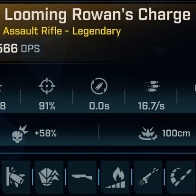 BL4 Rowan’s Charge L1 Modded Assault Rifle Secondary View
