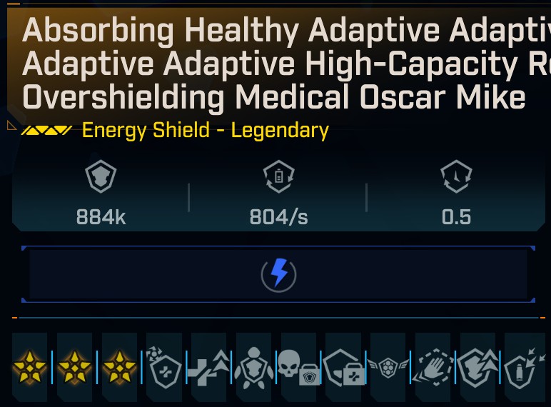 BL4 Shield L50 Modded Legendary Energy Shield 884K Capacity