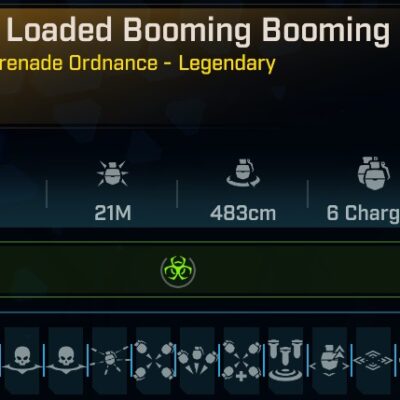 BL4 Skully L50 Modded Corrosive Legendary Grenade Ordnance