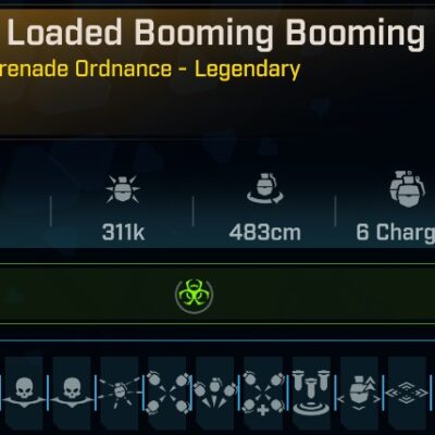 BL4 Skully L1 Modded Corrosive Legendary Grenade Ordnance