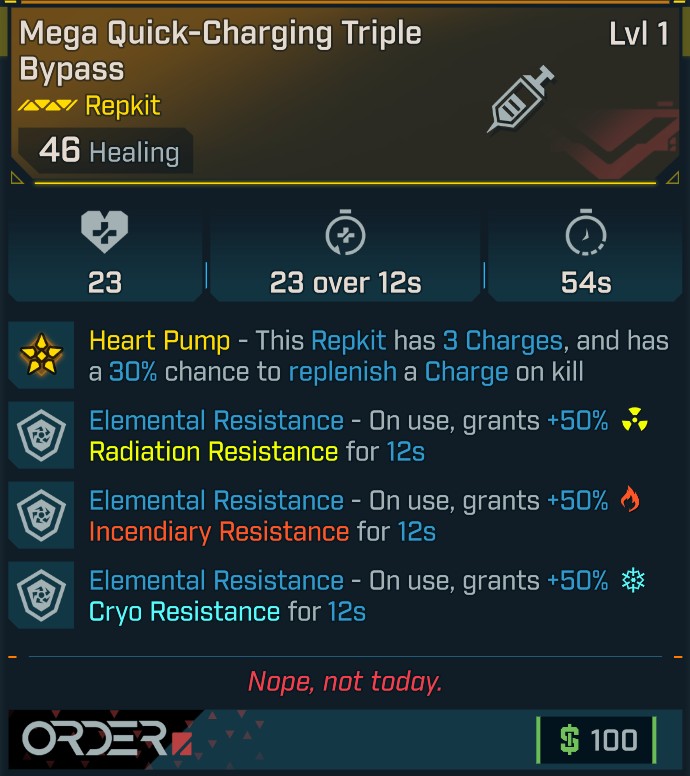 BL4 Triple Bypass L1 Modded Legendary Repkit