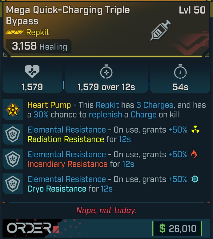 BL4 Triple Bypass L50 Modded Legendary Repkit