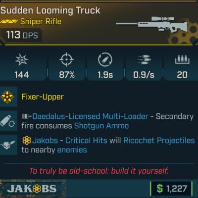 BL4 Truck L1 Modded Legendary Sniper Rifle