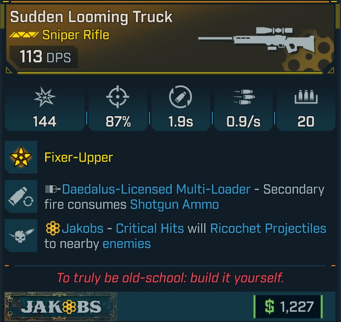 BL4 Truck L1 Modded Legendary Sniper Rifle