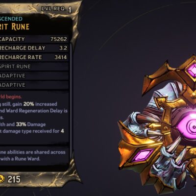 [MODDED] L1 WARD (SPIRIT RUNE) - 75.262 CAPACITY - 15% MAX HP AND 33% DMG RESISTANCE - BEST LEVELING WARD!