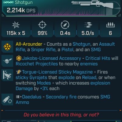 BL4 Bod L60 modded pearlescent shotgun